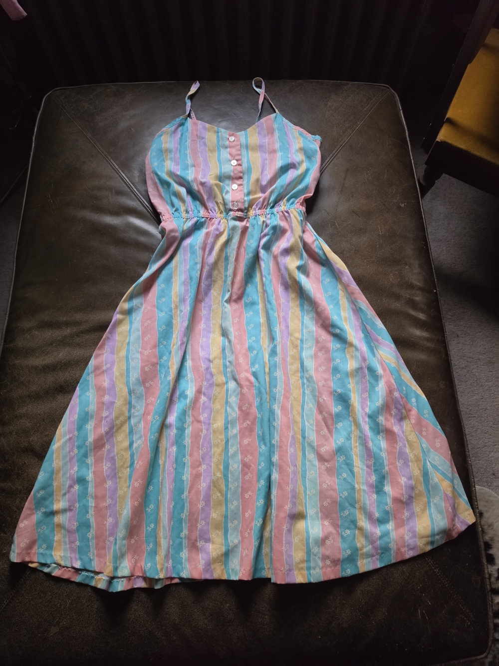 Vintage 1970s/1980s Pastel Candy Stripe Dress S